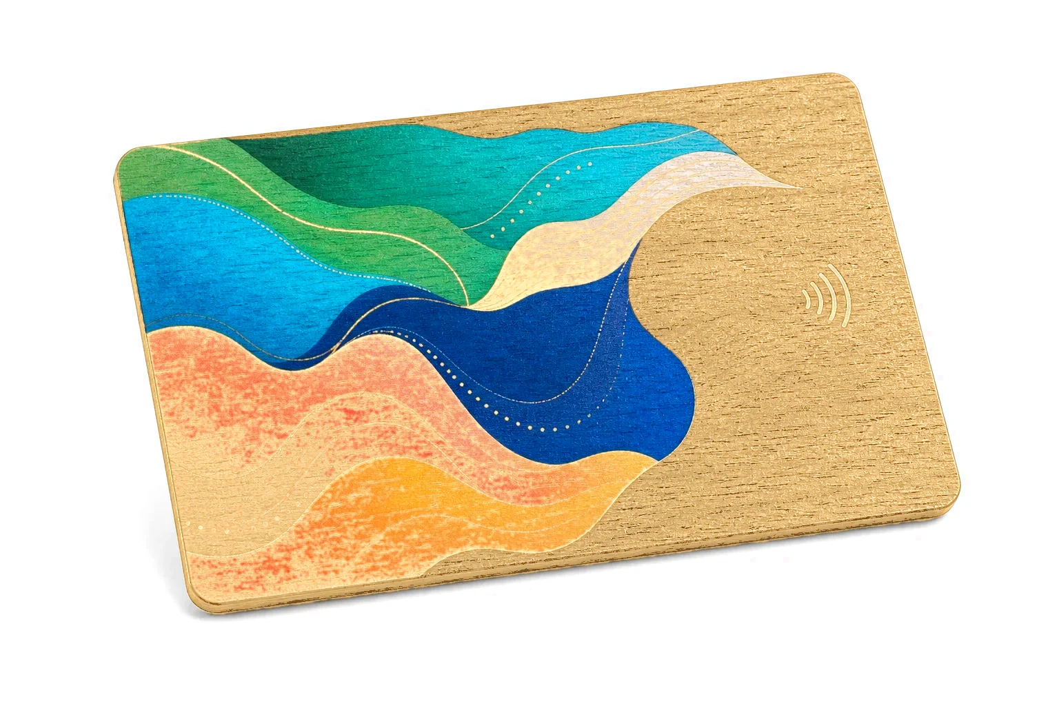 Bright UV color print on bamboo wooden RFID card