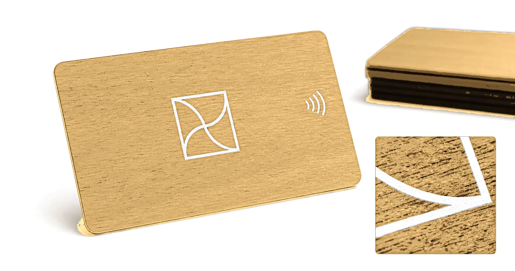 White ink mark on bamboo wooden RFID card