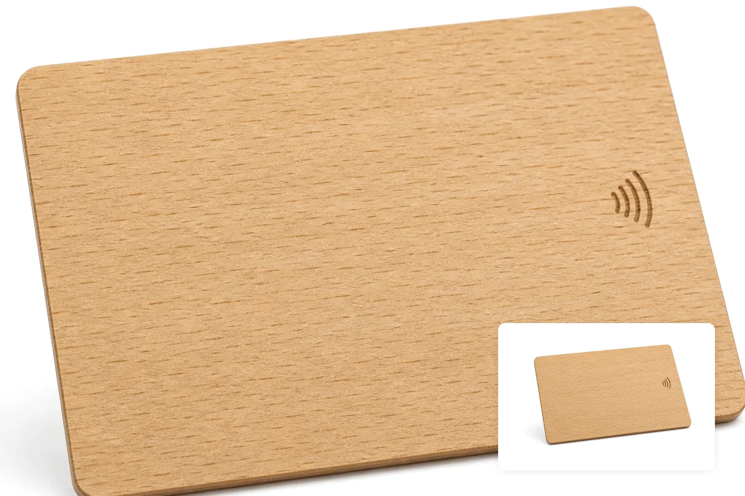 Beech surface macro with full-card inset