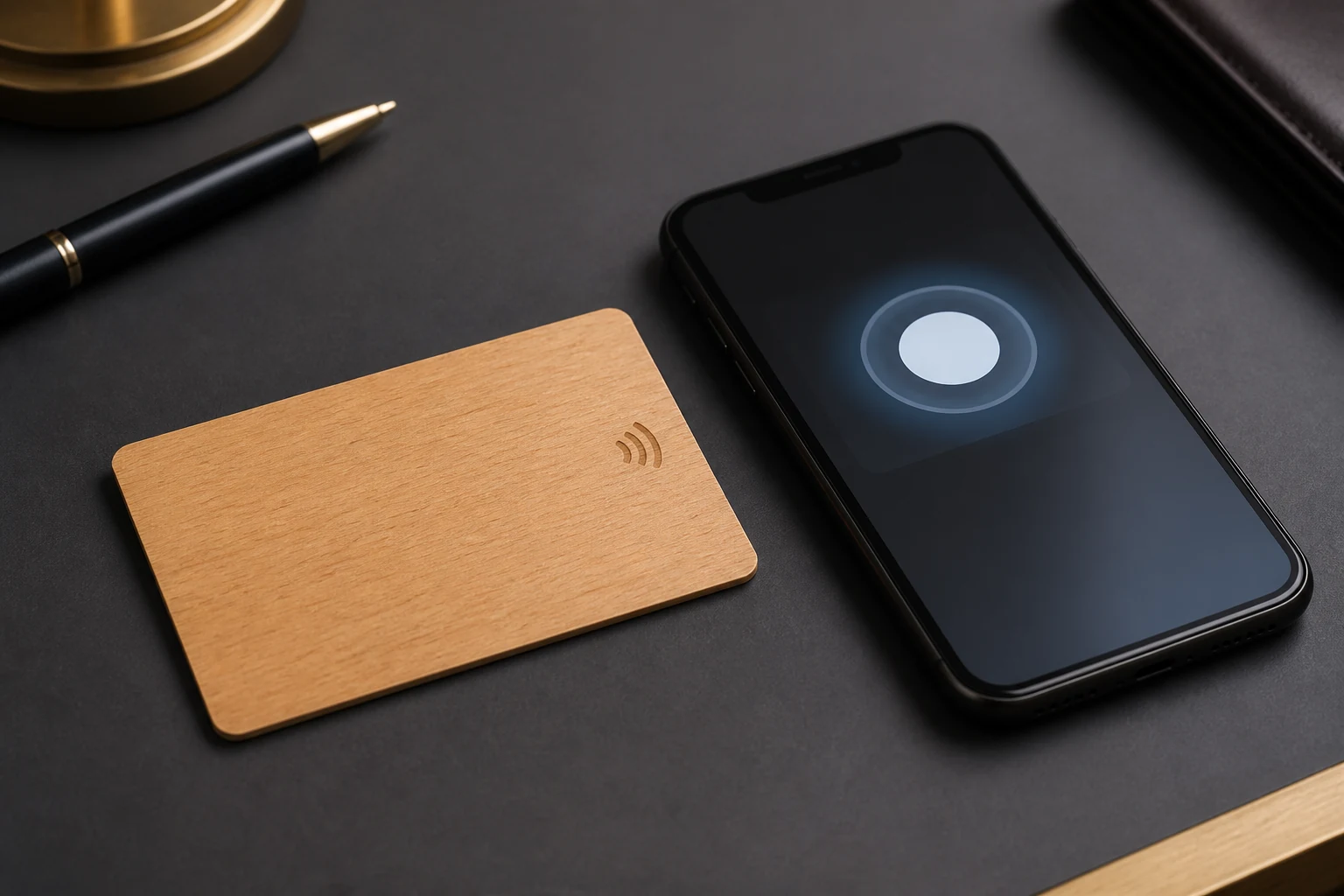 Beech NFC card beside smartphone