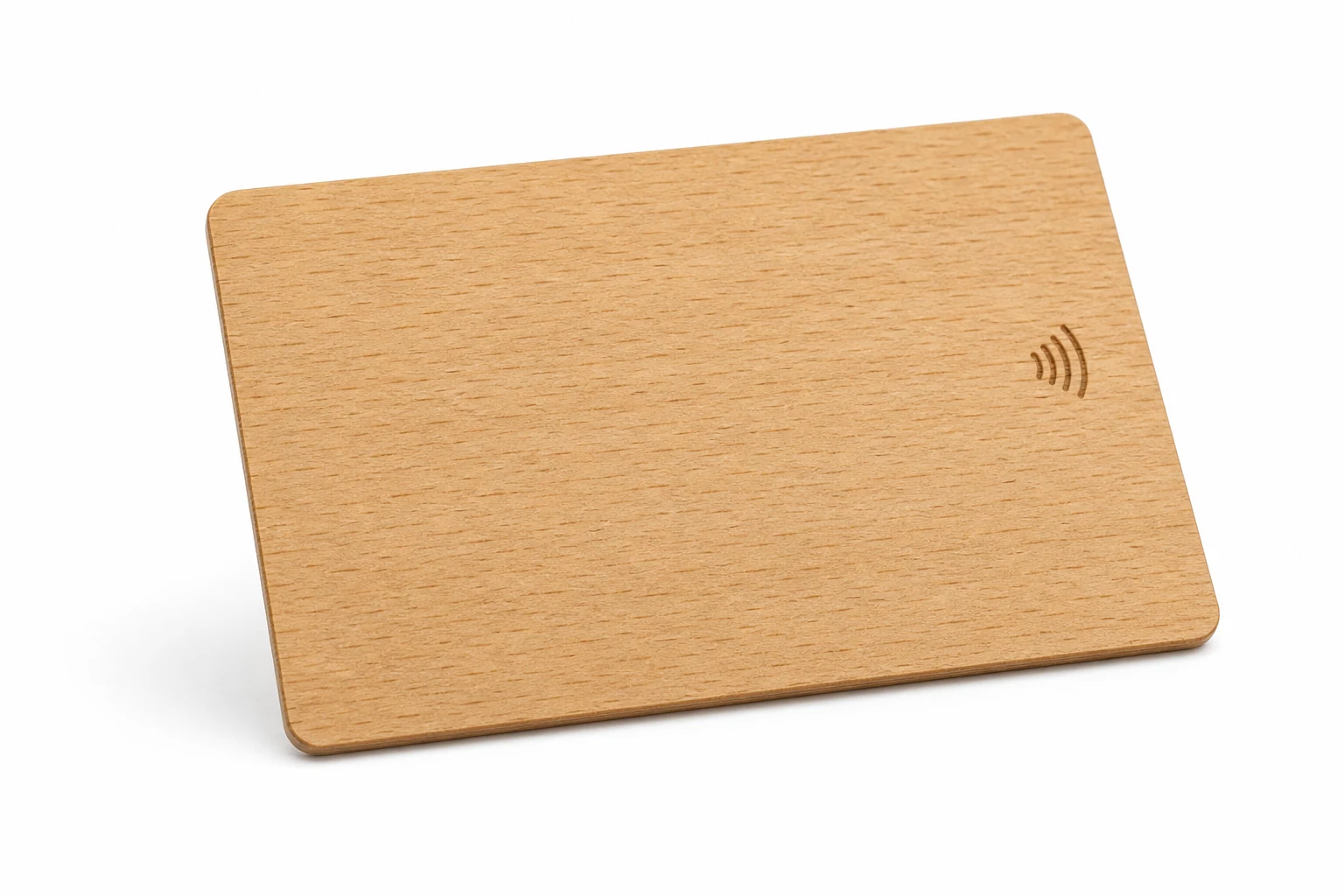 Plain beech card on white background