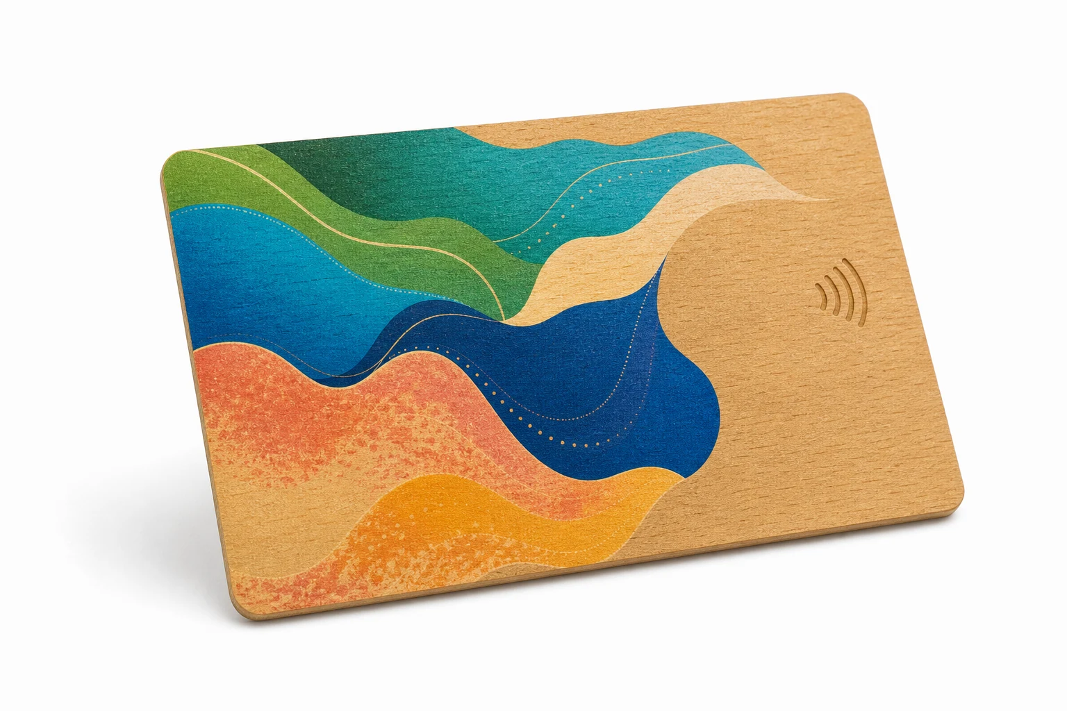 Beech card with vivid full-color UV print