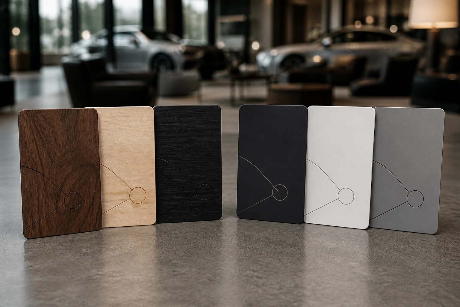 Tarjetas de madera frente a plástico para marcas automotrices