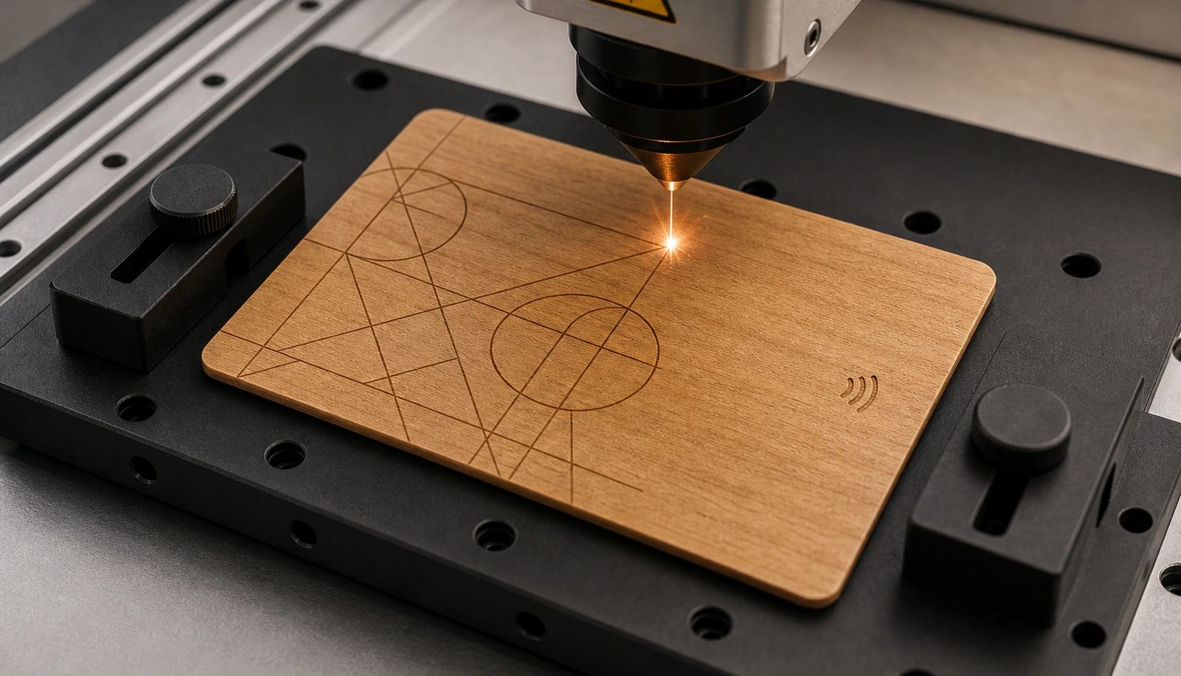 Cherry card laser engraving process