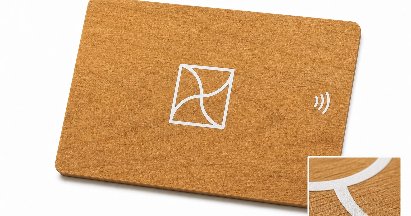 Cherry card with opaque white ink mark