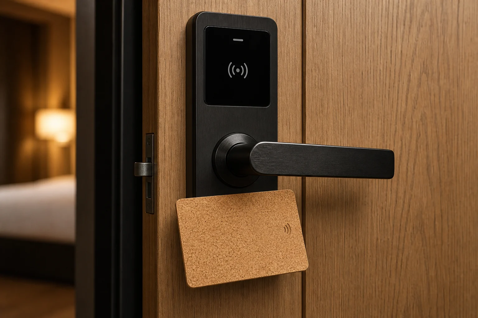 Cork RFID card with hotel lock