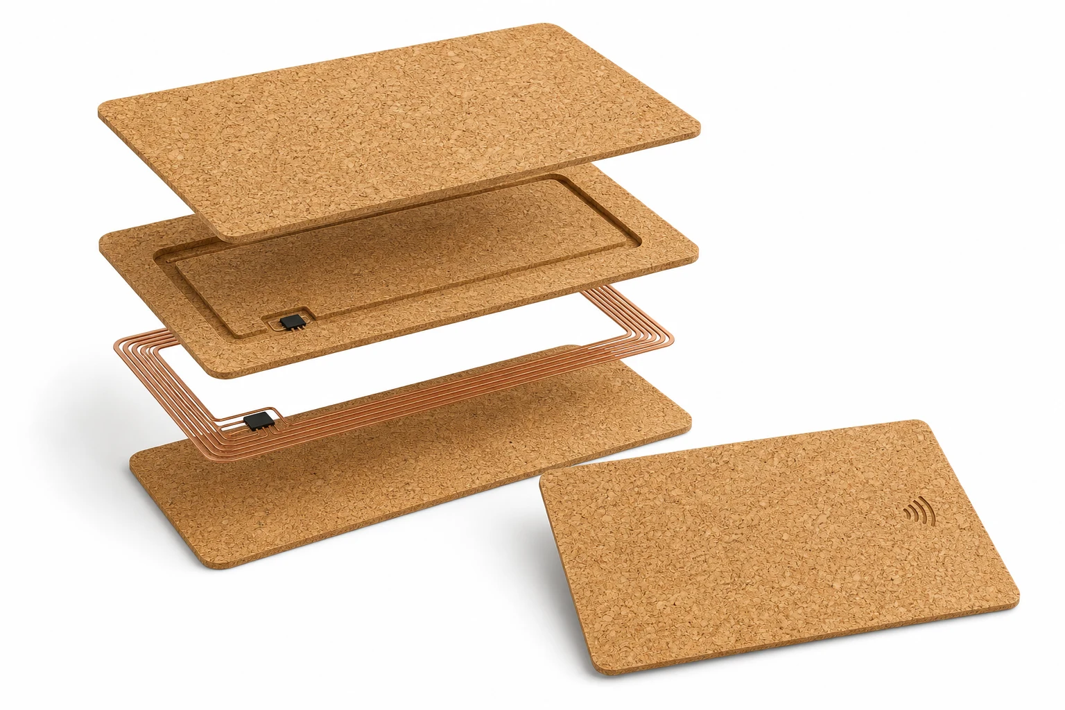 Cork RFID layer construction
