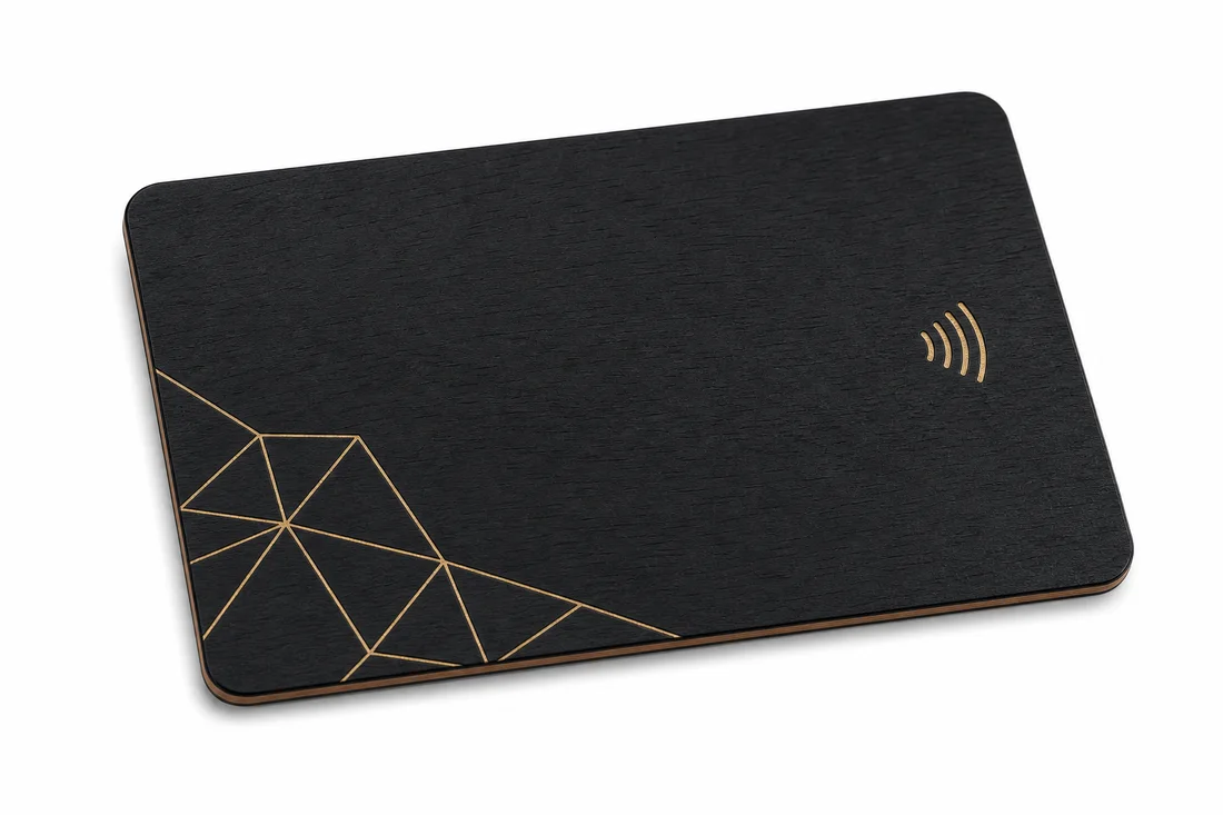 Black stained wood card body