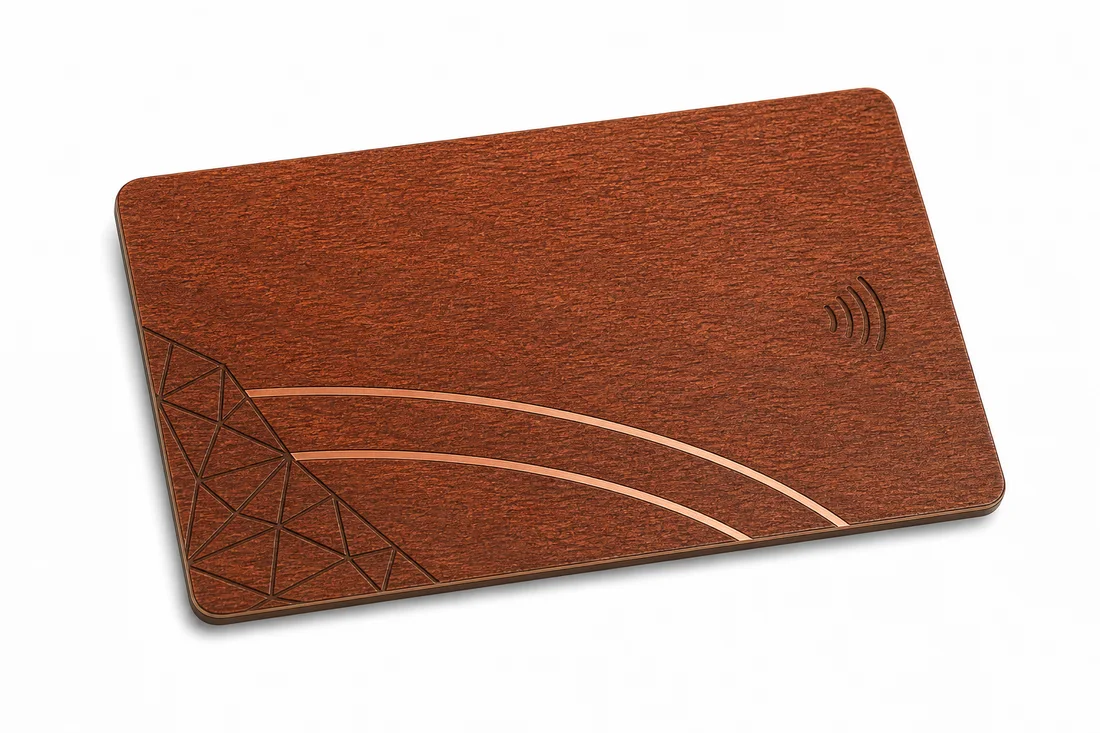 Sapele with metallic geometric detail