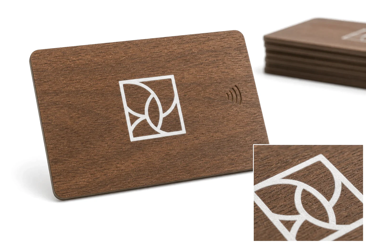 Sapele with opaque white ink mark
