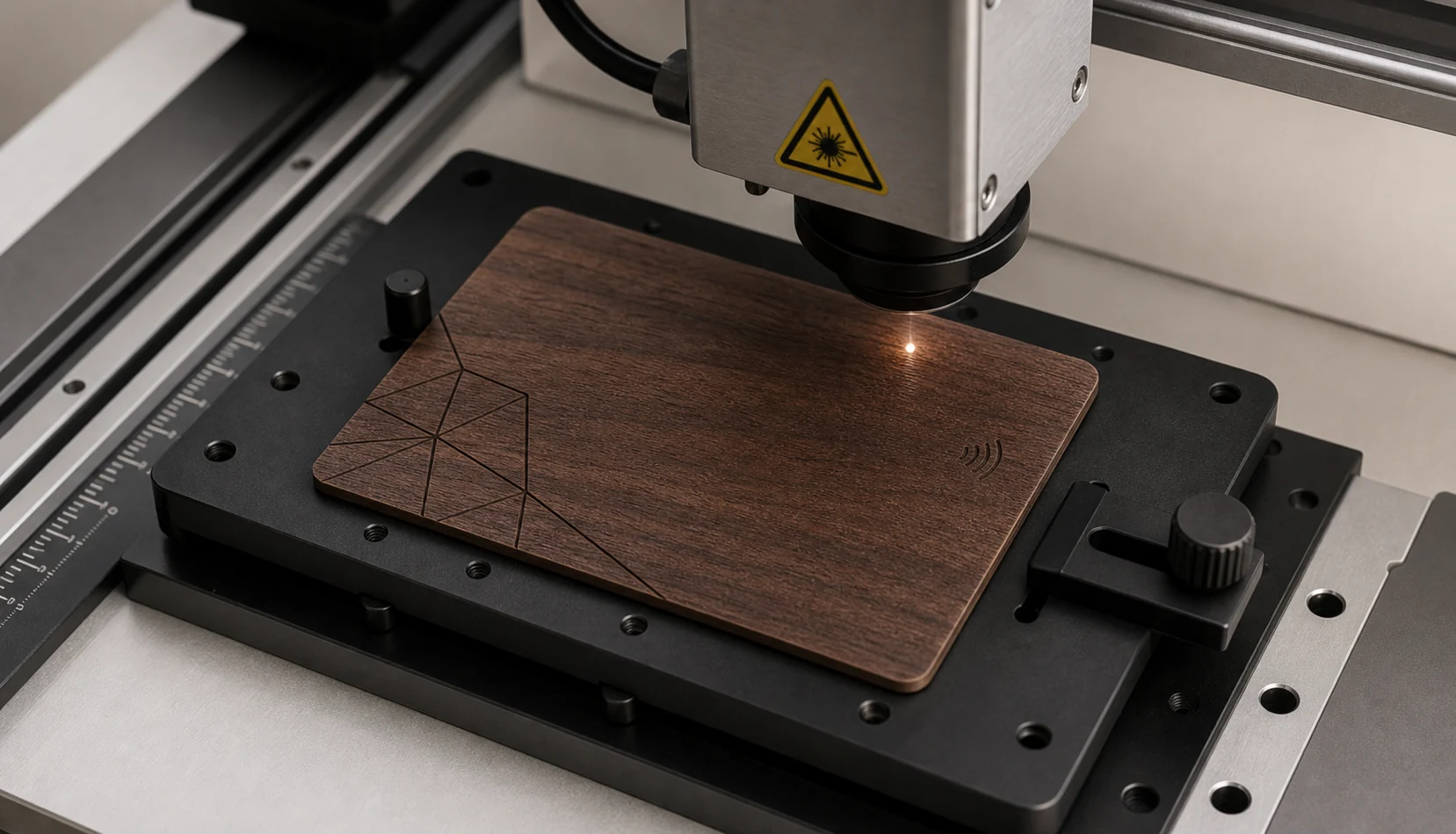 Walnut card laser engraving process